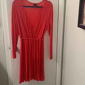 Orange H&M long sleeve spring dress